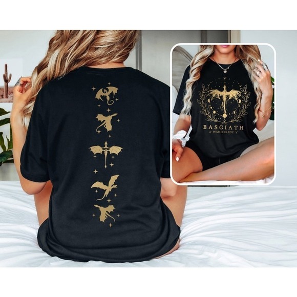 Fourth Wing Double-Sided Shirt, Basgiath War College Shirt 2 Sided - Picture 1 of 4